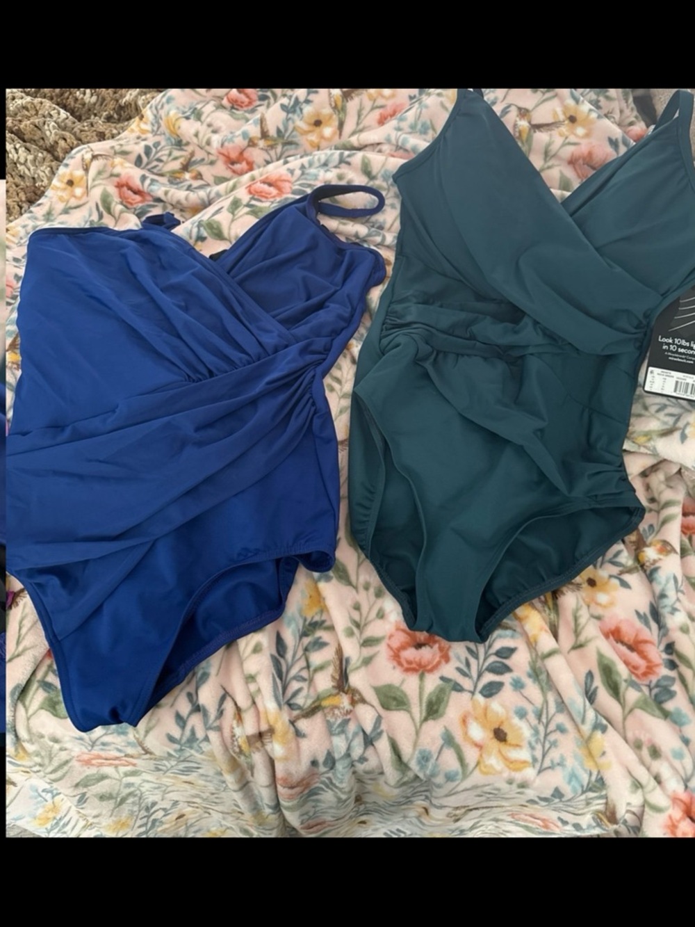 Miraclesuit Royal Blue and Teal One-Piece Swimsuits